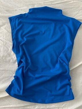 SHEIN Sleeveless Blue Mock Neck Women's Top